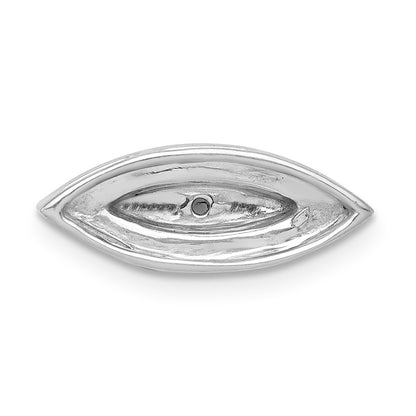 14k White Gold Diamond and Sapphire Evil Eye Chain Slide Pendant for Women