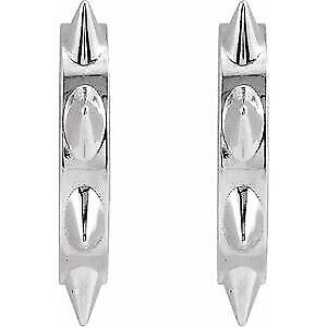 14k White Gold Spike 13.4 mm Hoop Earrings Gift Gift for Women