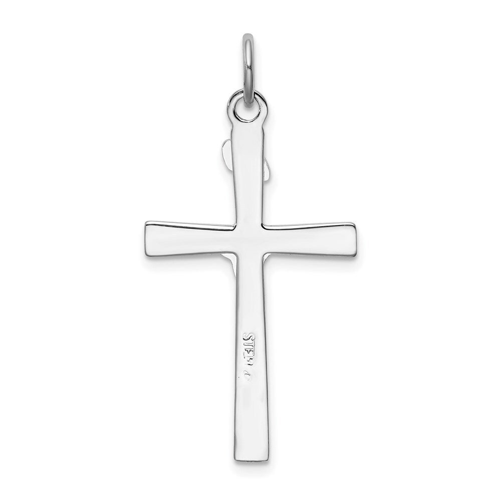 Sterling Silver Rhodium-plated & 18k Gold-plated INRI Crucifix Charm