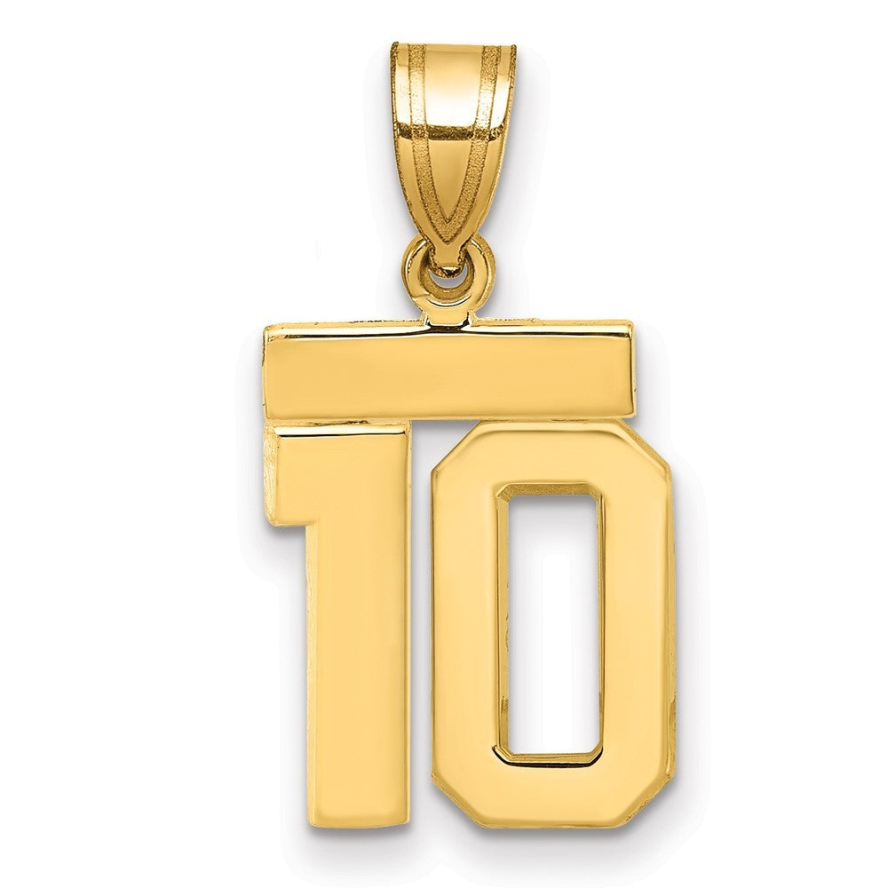 14k Yellow Gold Small Polished Number 10 Charm
