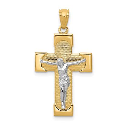 14k Two-tone Gold Crucifix Pendant for Women