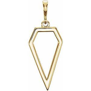 14k Yellow Gold Geometric Pendant Gift for Women