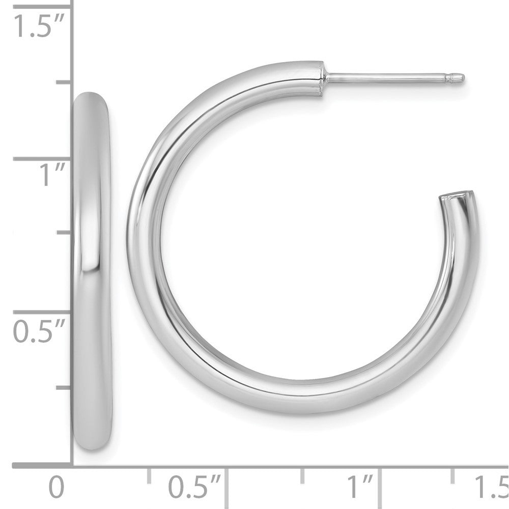14k Yellow Gold Polished 3.0 x 30mm Tube C-Hoop Earrings