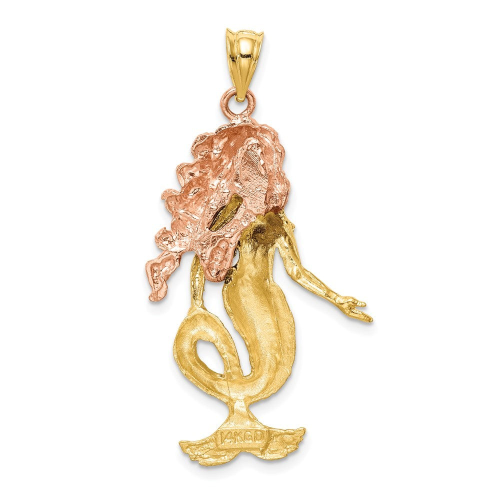 14k Two-Tone Gold Mermaid Charm