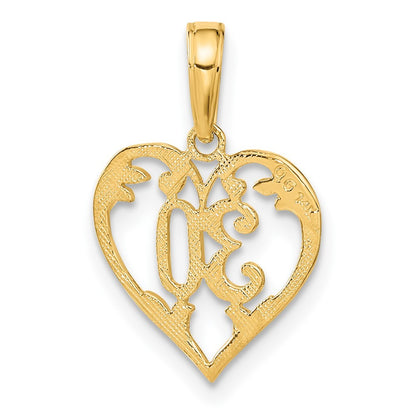 14k Yellow Gold 30 in Heart Cut-out Pendant