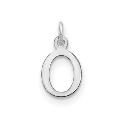 14k White Gold Cutout Letter O Initial Pendant for Women