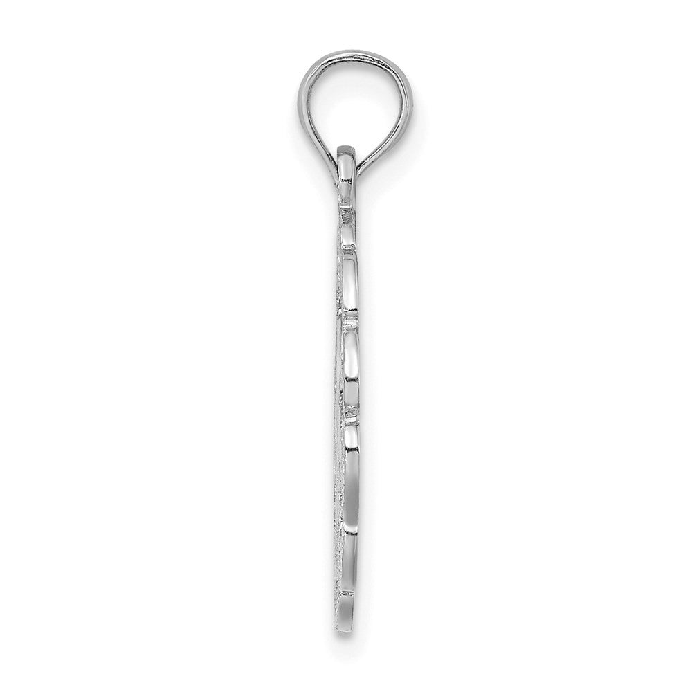 14K White Gold Cut-out Jumping Dolphins Pendant