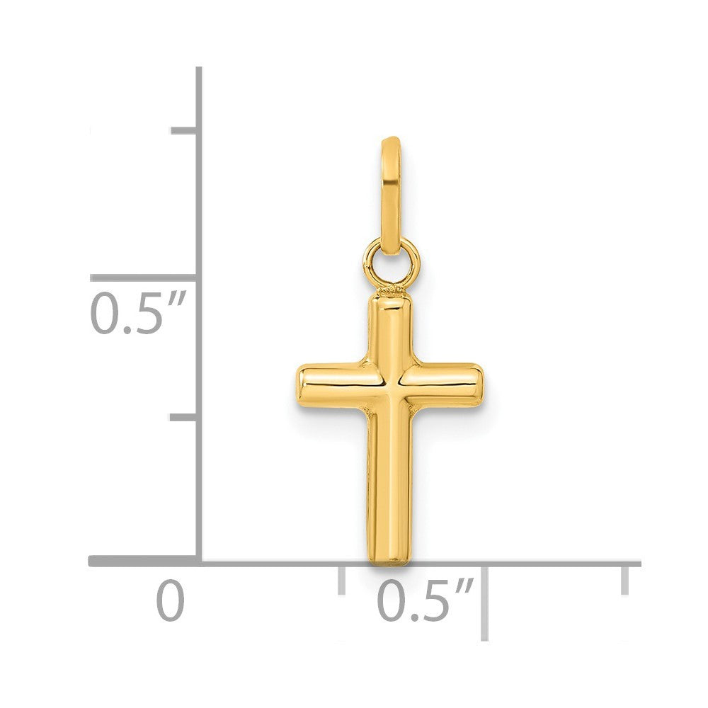 14k Yellow Gold Hollow Cross Pendant