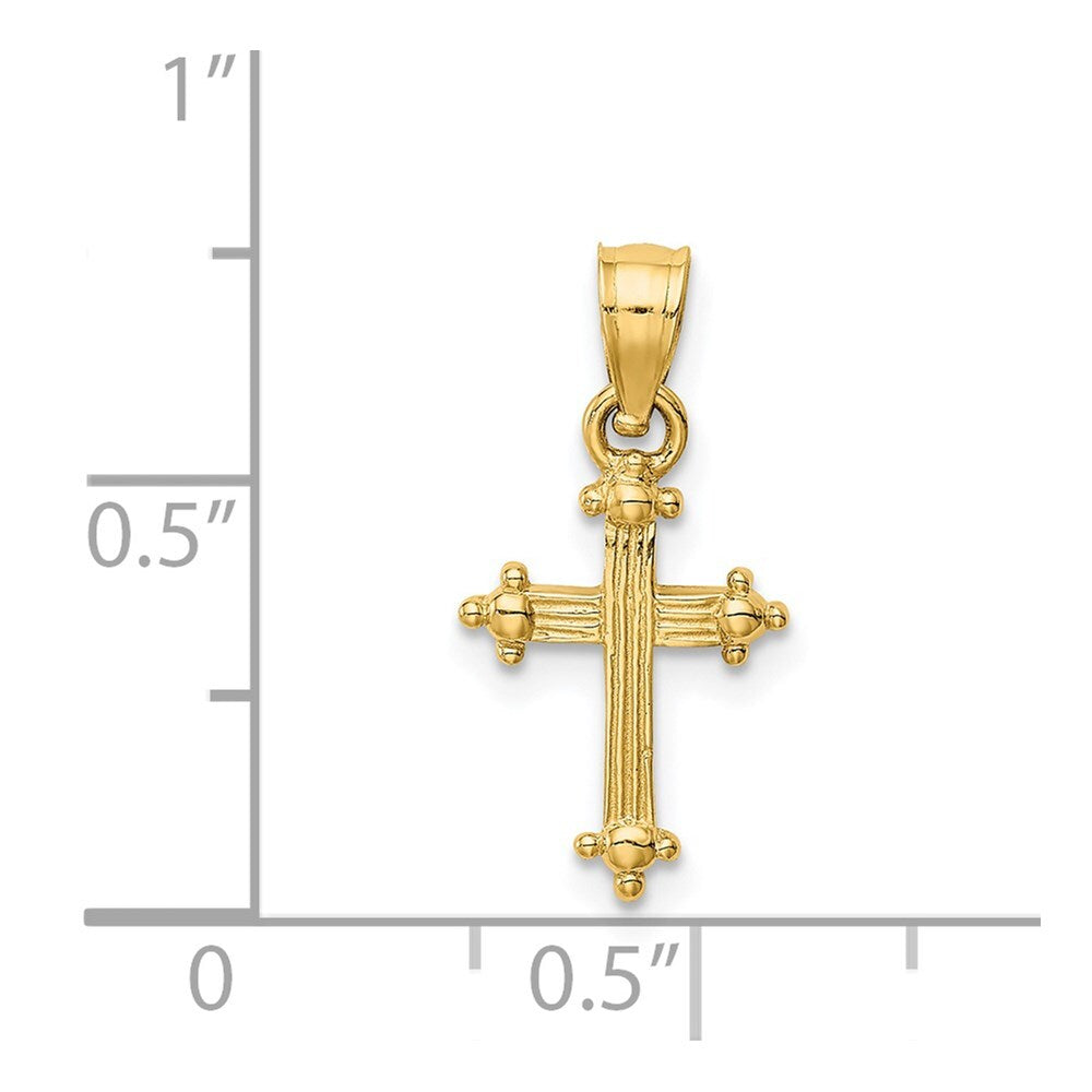 14k Yellow Gold Small Cross Charm Pendant for Women