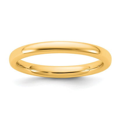 14K Yellow Gold 2.5mm European Comfort Fit Band Size 9