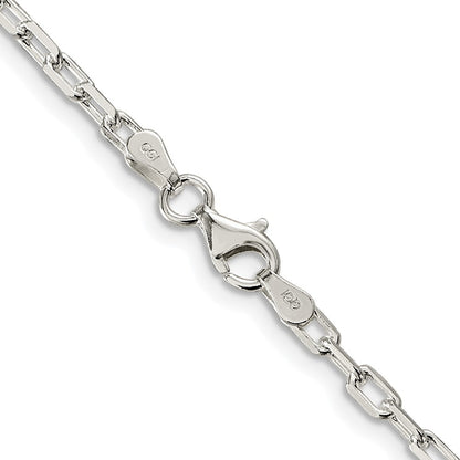 Sterling Silver Rhodium-plated 2.9mm Diamond-cut Long Link Cable Chain Necklace