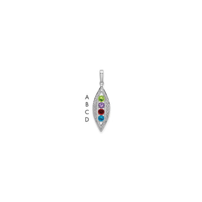 14k White Gold Family Jewelry Diamond Semi-Set Pendant for Women