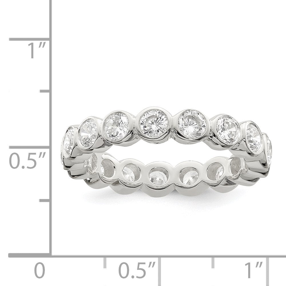 Sterling Silver Cubic Zirconia Band Size 8