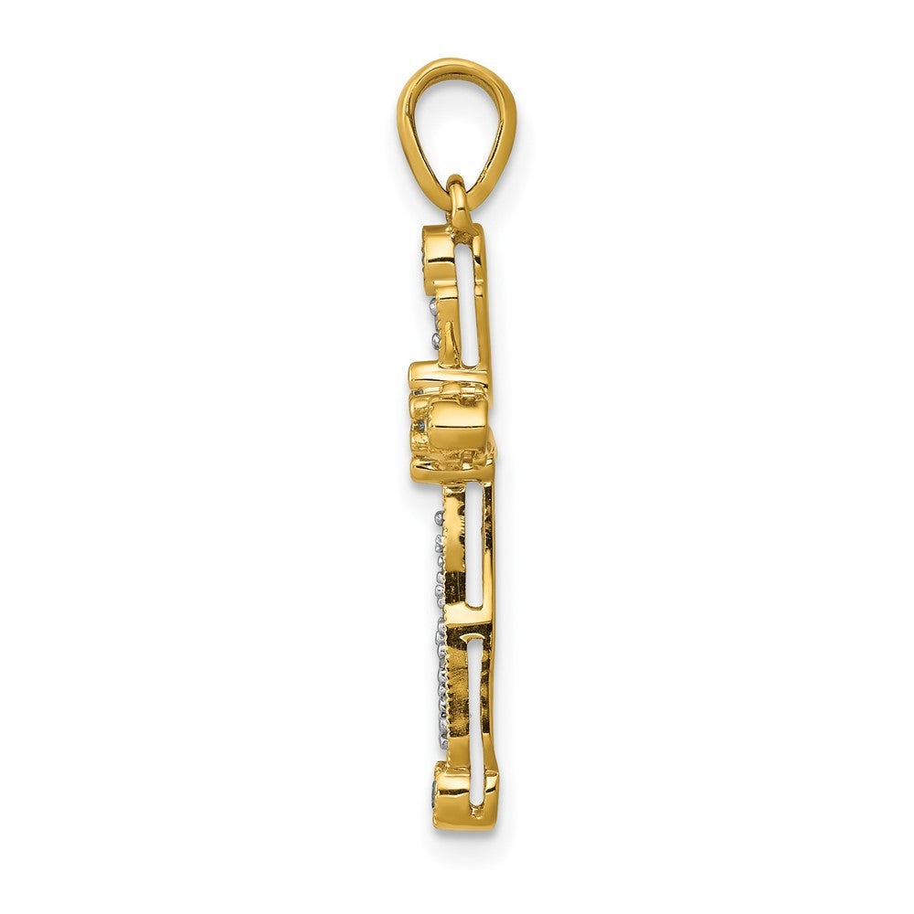 14k Yellow Gold 1/5ct. Diamond Cross Pendant