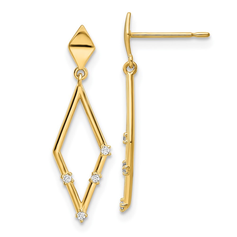 14k Yellow Gold Cubic Zirconia Dangle Earrings Gift for Women