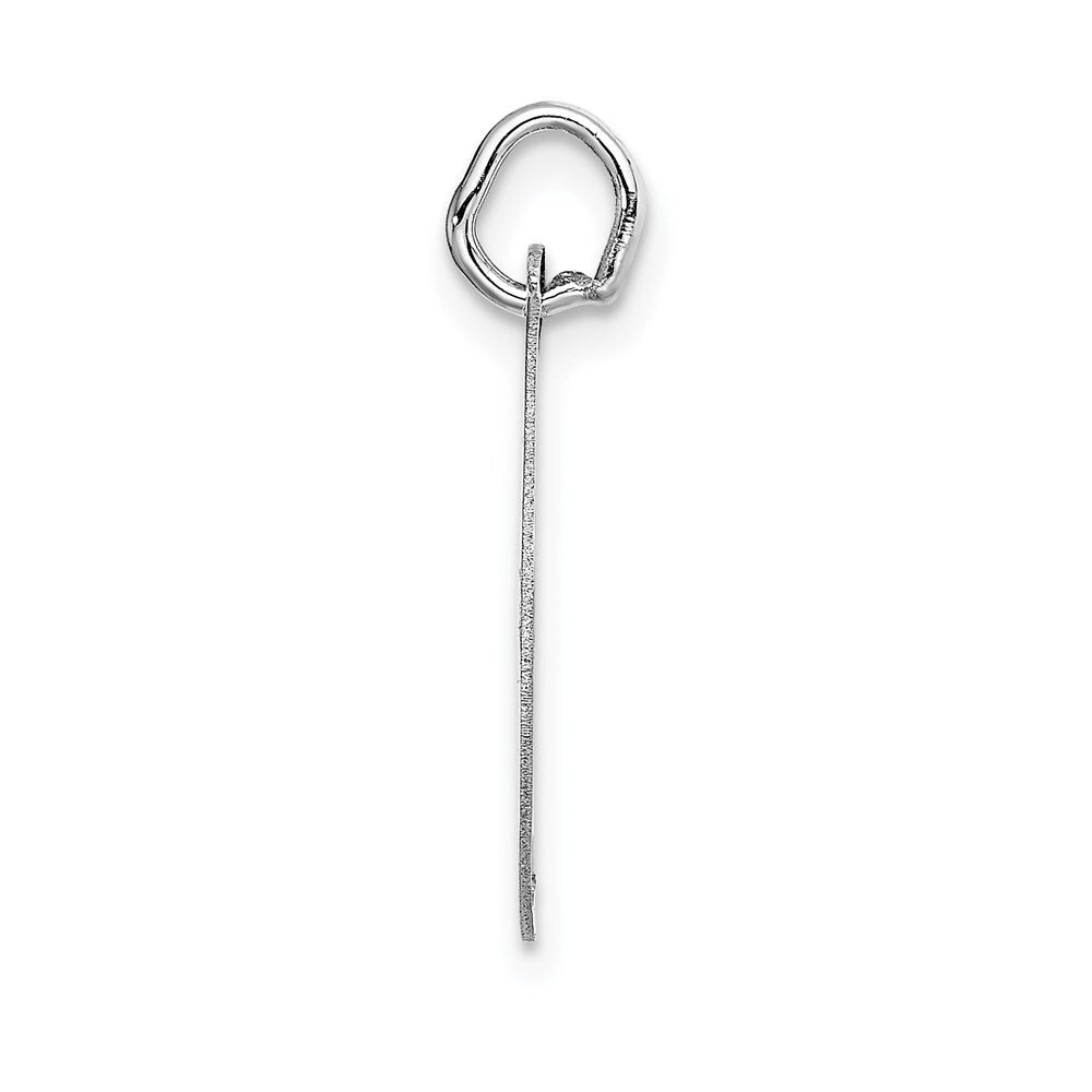 14k White Gold Medium Fancy Script Letter J Initial Charm Pendant for Women