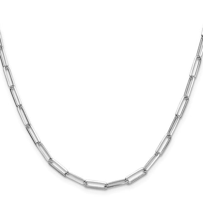 Sterling Silver 3.5mm Diamond-Cut Paperclip Chain Necklace