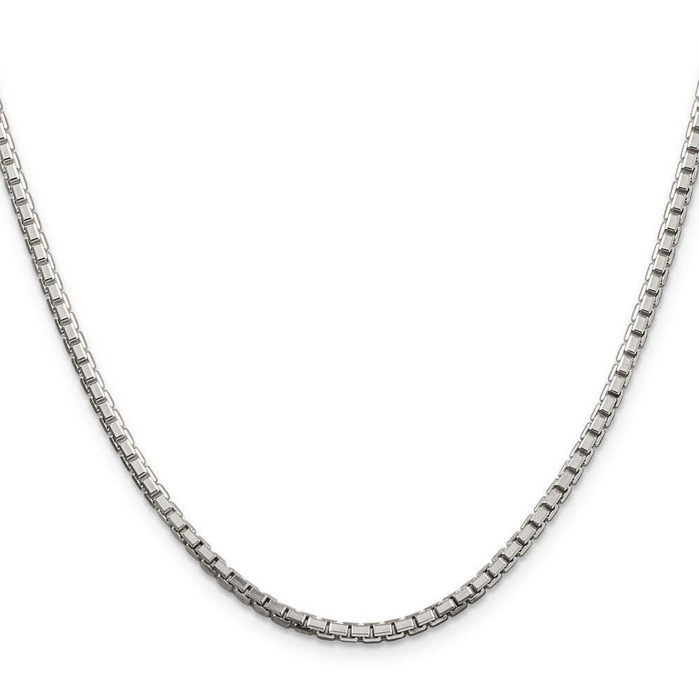 Sterling Silver 2.5mm 8 Sided Diamond-cut Box Chain Necklace