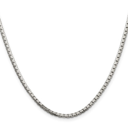Sterling Silver 2.5mm 8 Sided Diamond-cut Box Chain Necklace