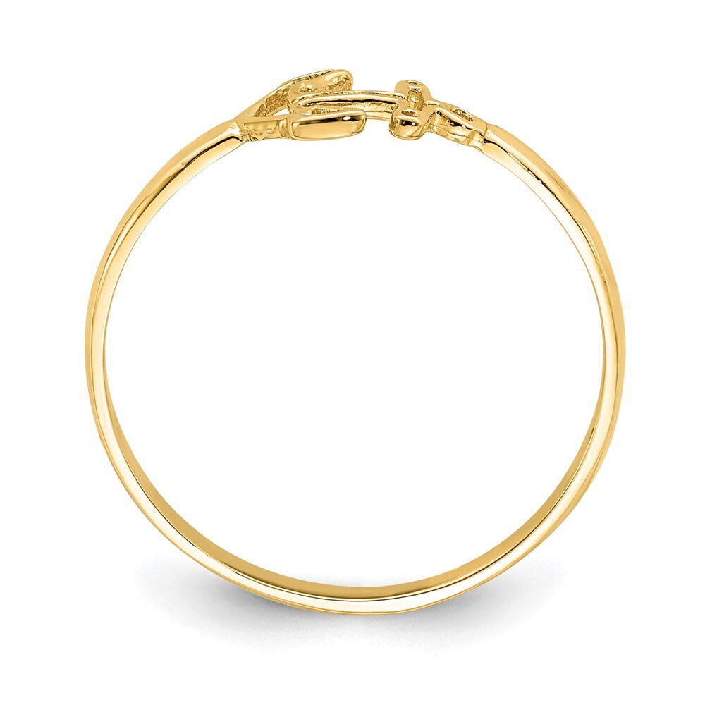 14K Yellow Gold Polished Anchor Ring