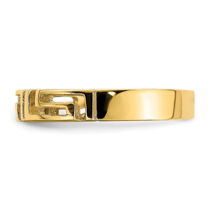 14K Yellow Gold Cut-Out Greek Key Band Size 7