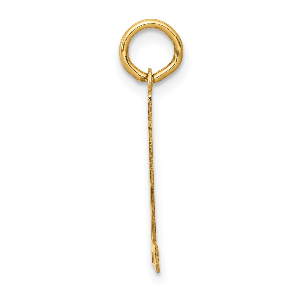 14k Yellow Gold Small Satin Number 72 Charm Pendant for Women