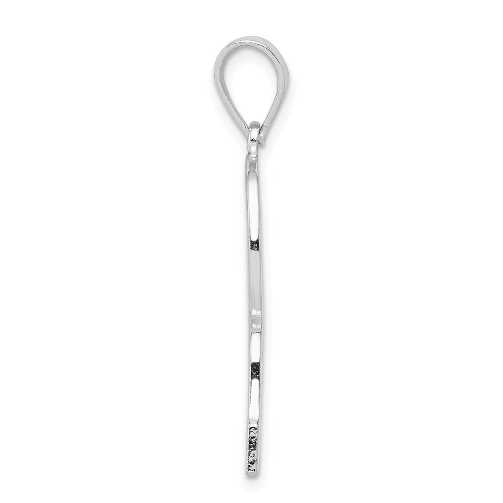 Sterling Silver Rhodium-plated Letter R Initial Pendant