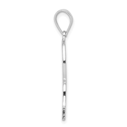 Sterling Silver Rhodium-plated Letter R Initial Pendant