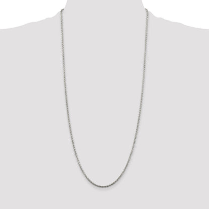 Sterling Silver 2mm Diamond-cut Spiga Chain