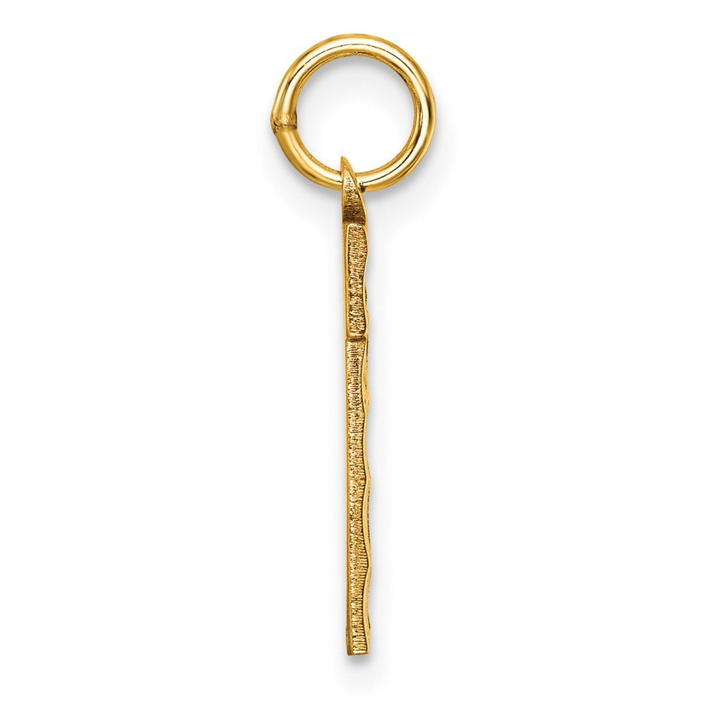 14k Yellow Gold Medium Diamond-cut Number 1 Charm