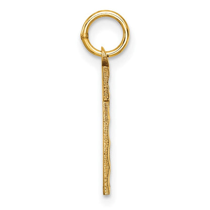 14k Yellow Gold Medium Diamond-cut Number 1 Charm