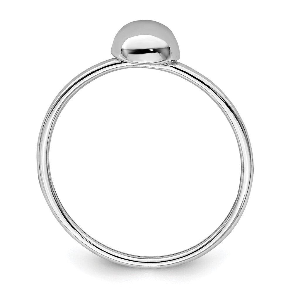 Sterling Silver Rhodium-plated Polished Bead Ring Size 8