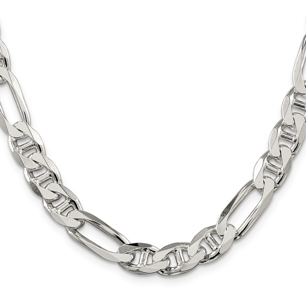 Sterling Silver 8.75mm Figaro Anchor Chain Necklace