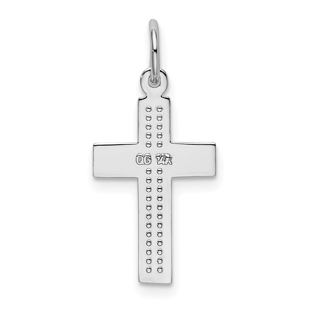 14k White Gold Cross Pendant for Women