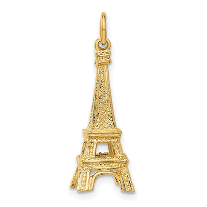 14k Yellow Gold 3D Eiffel Tower Charm