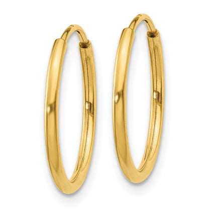 14k Yellow Gold 1.25mm Endless Hoop Earring
