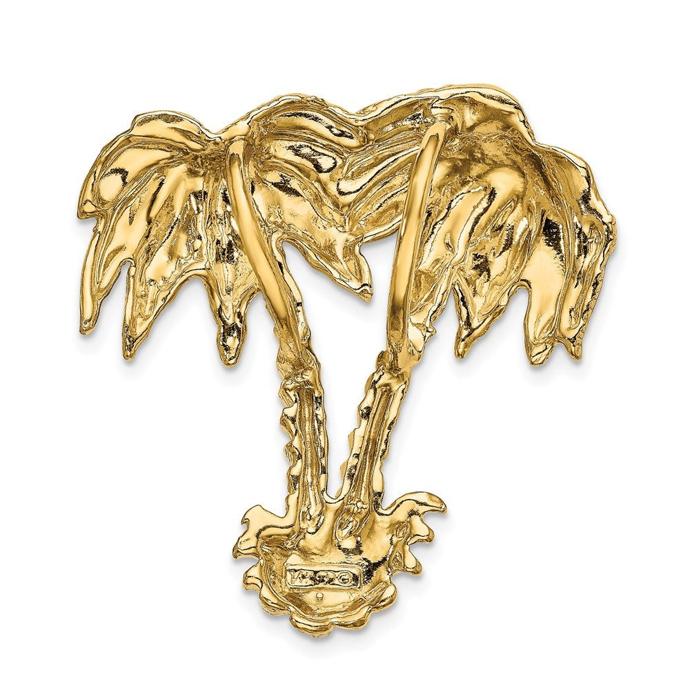 14k Yellow Gold Double Palm Tree Slide