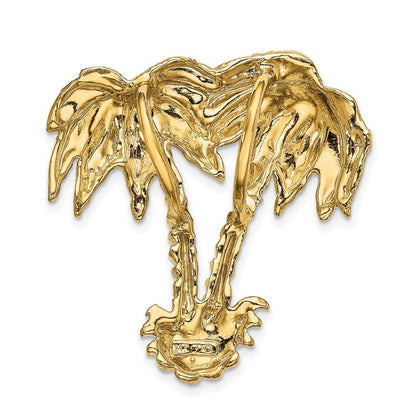 14k Yellow Gold Double Palm Tree Slide