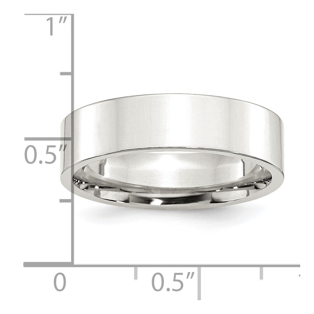 Sterling Silver 6mm Comfort Fit Flat Size 5 Band