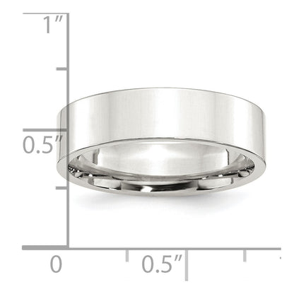Sterling Silver 6mm Comfort Fit Flat Size 5 Band