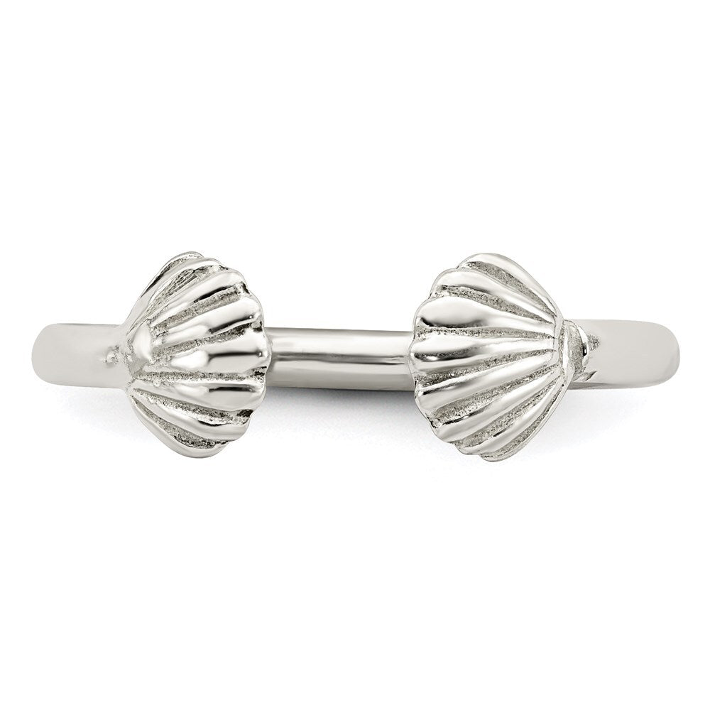 Sterling Silver Polished Shell Ring
