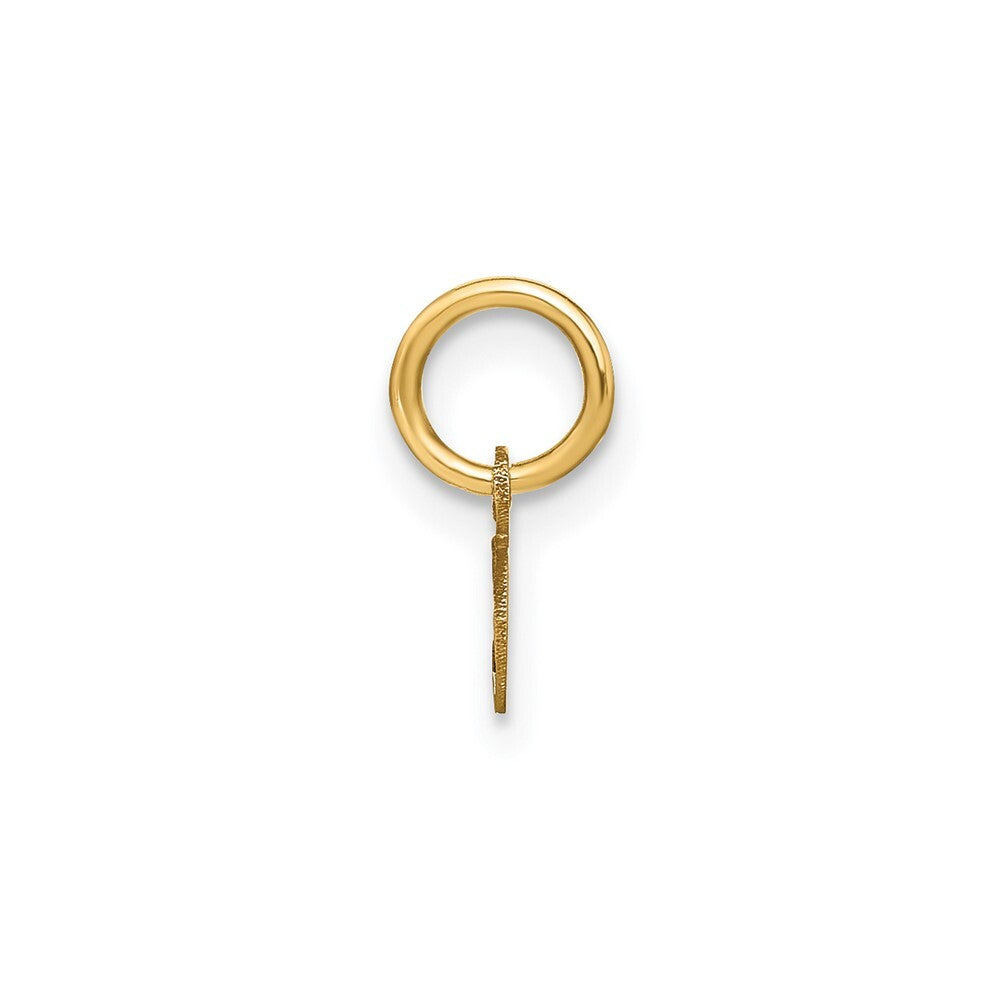 14k Yellow Gold Lower case Letter O Initial Charm Pendant