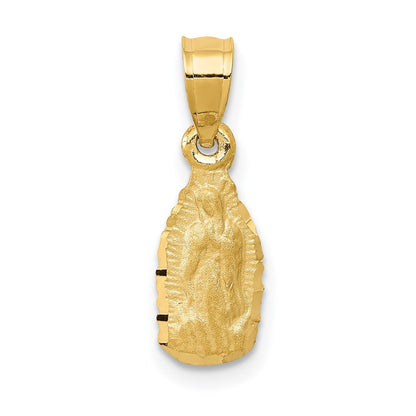 14k Yellow Gold Satin & Diamond-Cut Our Lady of Guadalupe Pendant