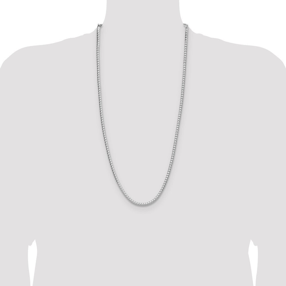 Sterling Silver 4.0mm Diamond-cut Square Franco Chain
