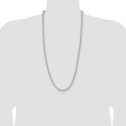 Sterling Silver 4.0mm Diamond-cut Square Franco Chain