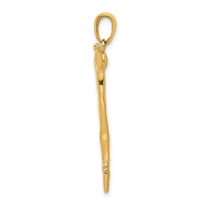14k Yellow Gold Ballet Dancer Pendant