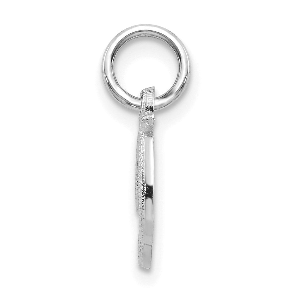 14K White White Gold Casted Script Letter D Initial Charm