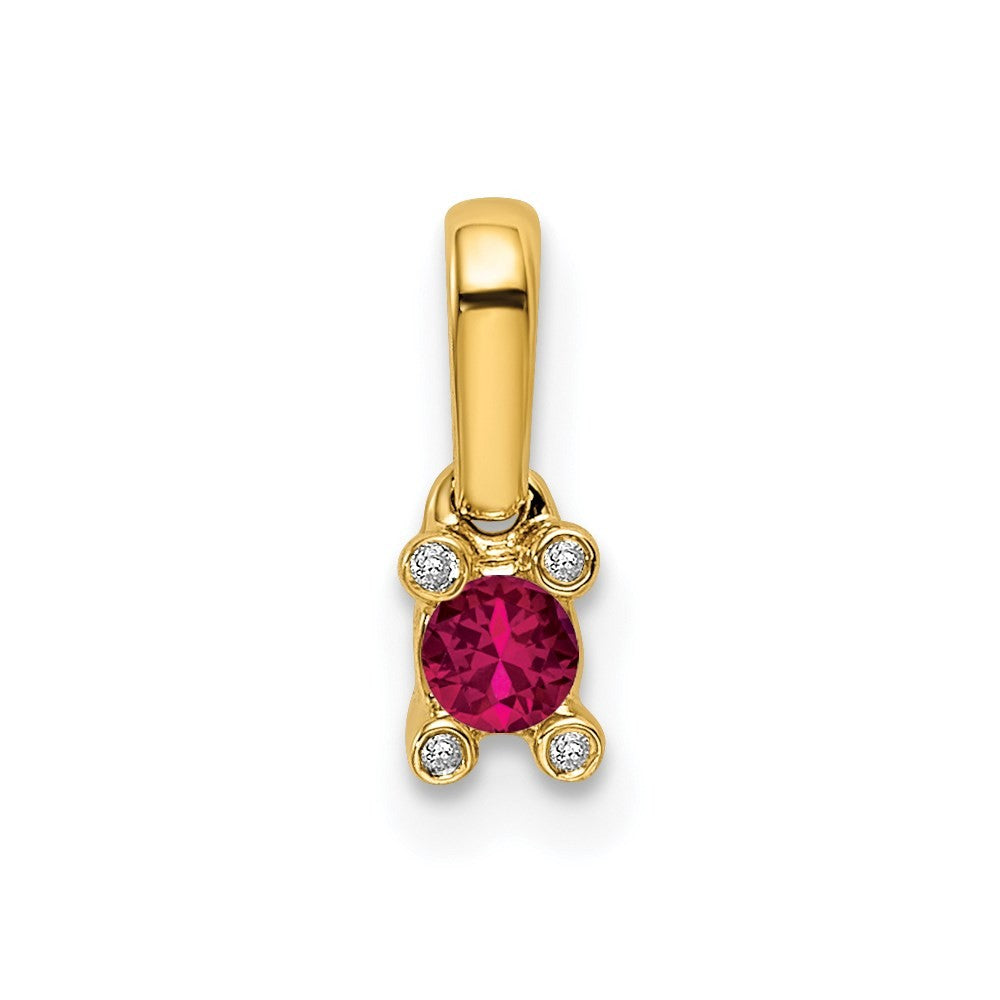 14k Yellow Gold Family Jewelry Diamond Semi-Set Pendant