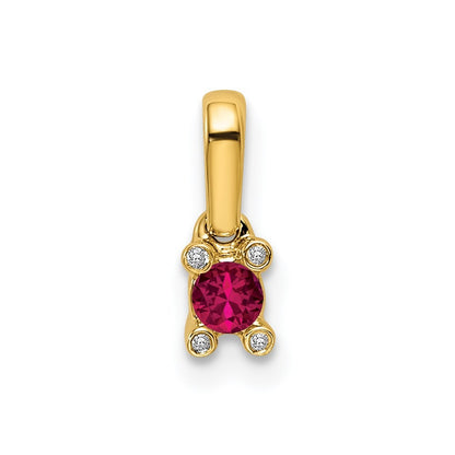 14k Yellow Gold Family Jewelry Diamond Semi-Set Pendant
