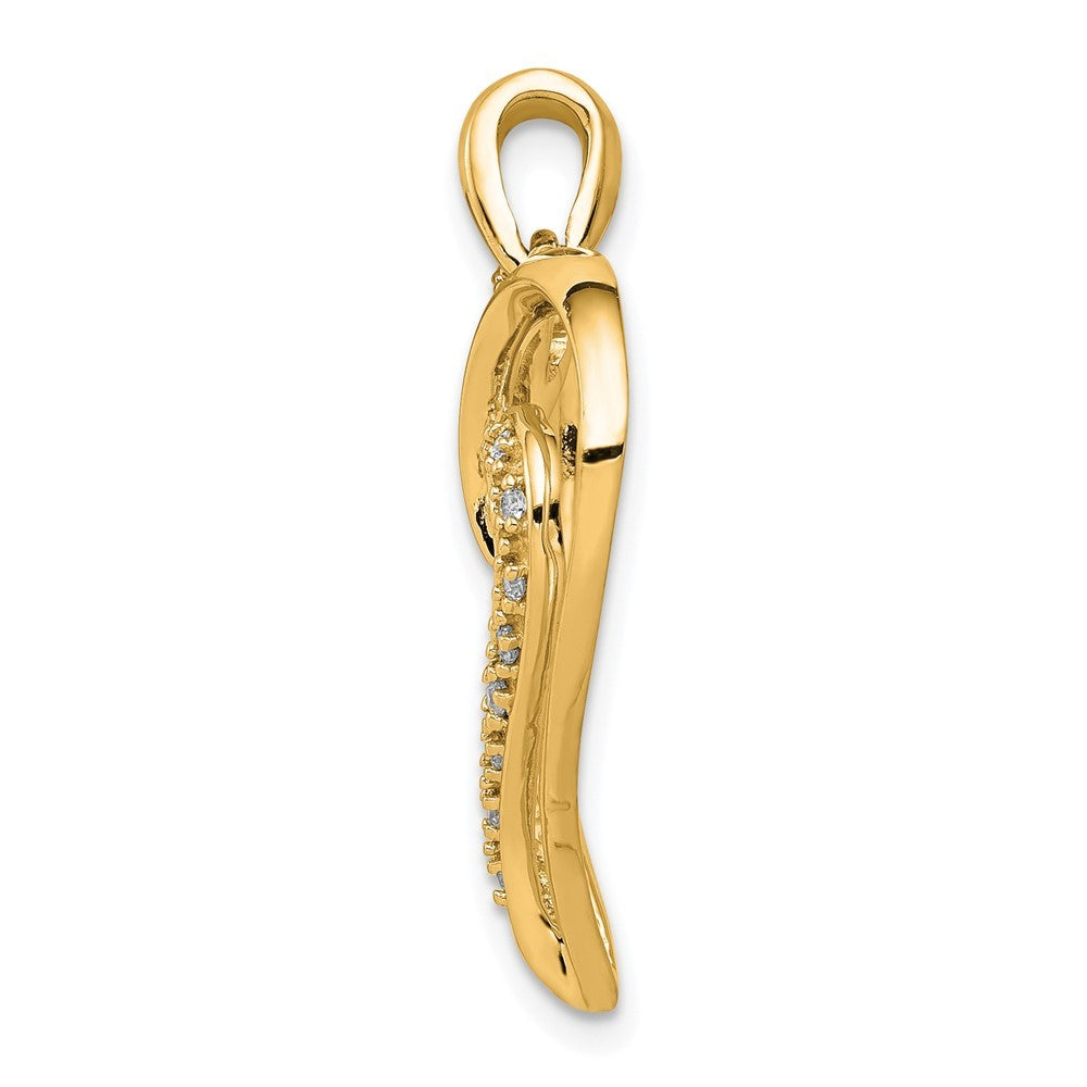 14k Yellow Gold 1/10ct. Diamond Heart Pendant